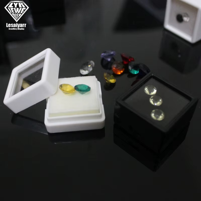 Lesaiyarr Set aus 70 transparenten Schmuck-Display-Boxen zur Aufbewahrung von Edelsteinen und Perlen in Schwarz und Transparent aus Kunststoff - Bild 2