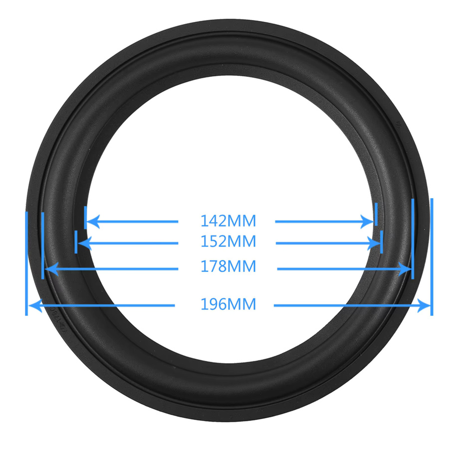 YOUTHINK 8 Zoll Lautsprecher Ersatz-Gummiring für Woofer Surround Reparatur Set, 2 Stück, Schwarz - Bild 5
