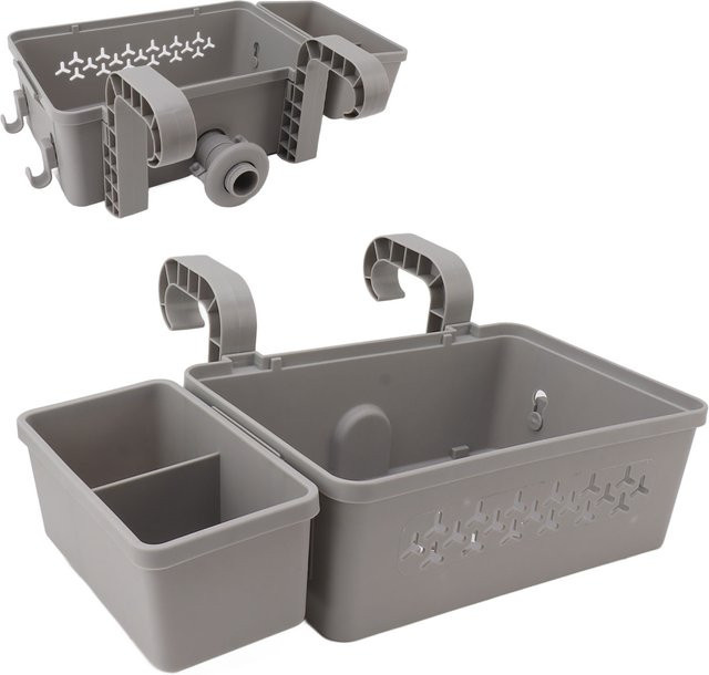 Fdit Pool-Aufbewahrungskorb mit Getränkehalter, B/T/H: 31,0 x 21,0 x 11,0 cm - Bild 1