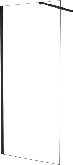 AICA Walk In Duschwand Schwarz mit 6mm ESG Glas und Nano-Beschichtung B: 90 cm, H: 185 cm - Bild 1