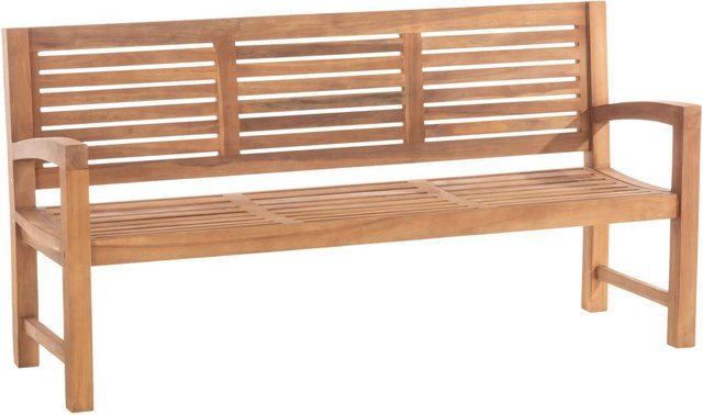 DELUKE Gartenbank DAGAD aus Teakholz in Braun mit Lehne, wetterfest, B/T/H: 180 x 59 x 92 cm - Bild 1