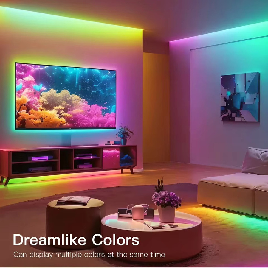 Saimili RGBIC LED-Streifen Neon Flex als intelligente USB-Beleuchtung mit App-Steuerung und Fernbedienung, wasserdichtes Silikon-Lichtseil in Multicolour zur Raumdekoration - Bild 2