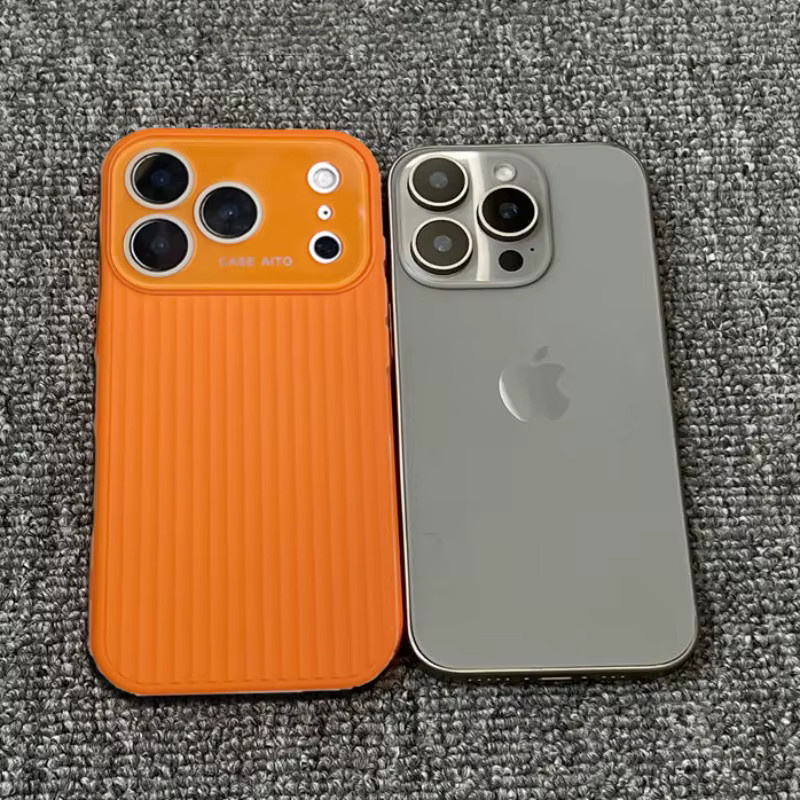 Stoßfeste Kristall-Nano-Handyhülle mit Streifen-Design für Apple iPhone 17, 16, 15, 14, 13, 12 Pro Max in Matt, Transparent, Schwarz oder Orange - Bild 1