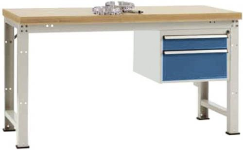Manuflex Werkbank WP5462.5007 in Brillantblau (RAL 5007) aus Stahl und Holz, B/T/H: 180 x 70 x 80 cm - Bild 1