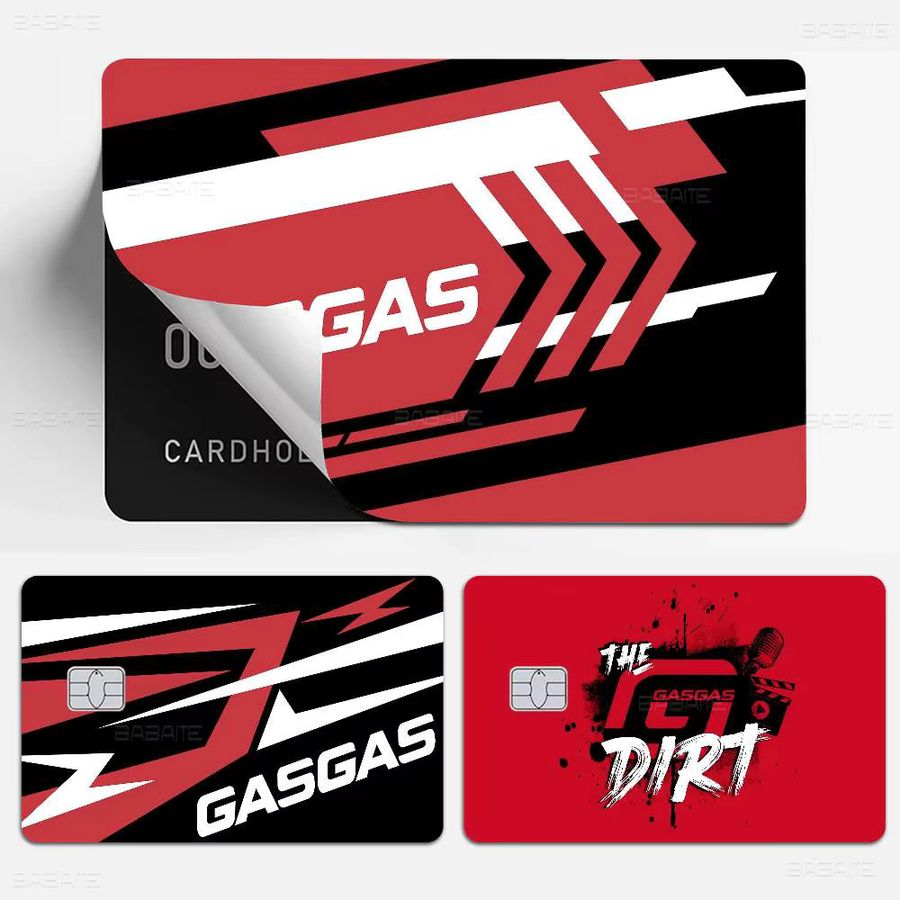 GasGas Red Motorrad Anime Aufkleber Set mit Kreditkarten und Bus Pass Design in Rot für deine Dekoration - Bild 3