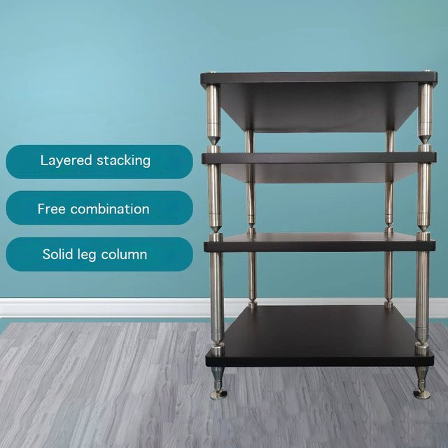 CHANGELIN HiFi Audio Rack aus Birke und Edelstahl in Silber mit Isolationsfüßen und Spikes - Bild 1