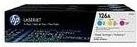 HP Original Toner 126A Multipack CF341A in Cyan, Magenta und Gelb - Bild 2