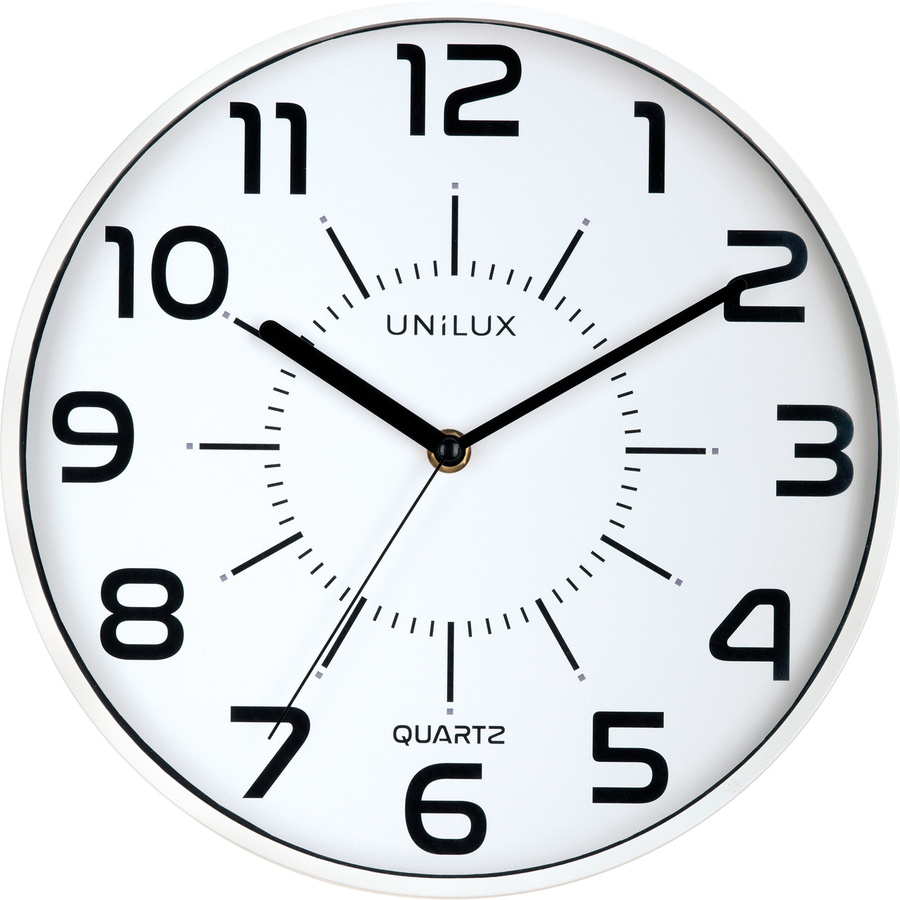 Unilux Wanduhr Pop Weiss, Durchmesser: 30 cm, Analoges Quarzuhrwerk mit Silent-Funktion - Bild 1