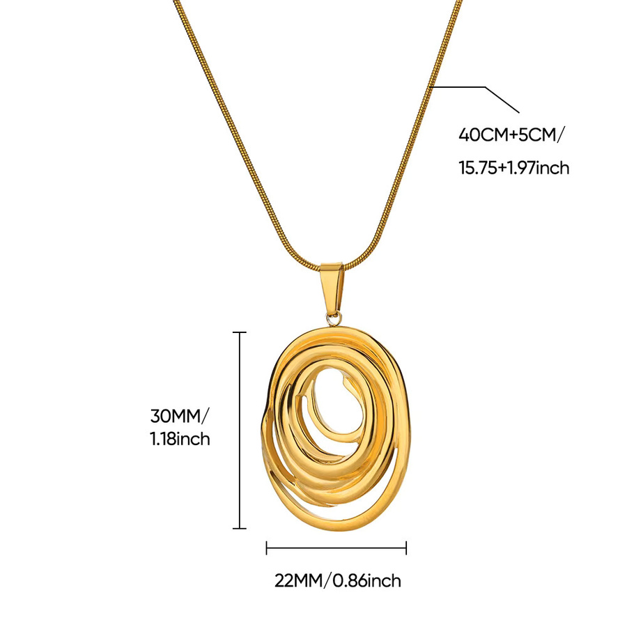 ICFTZWE Halskette, Edelstahl, Gold, Oval, Damen - Bild 3