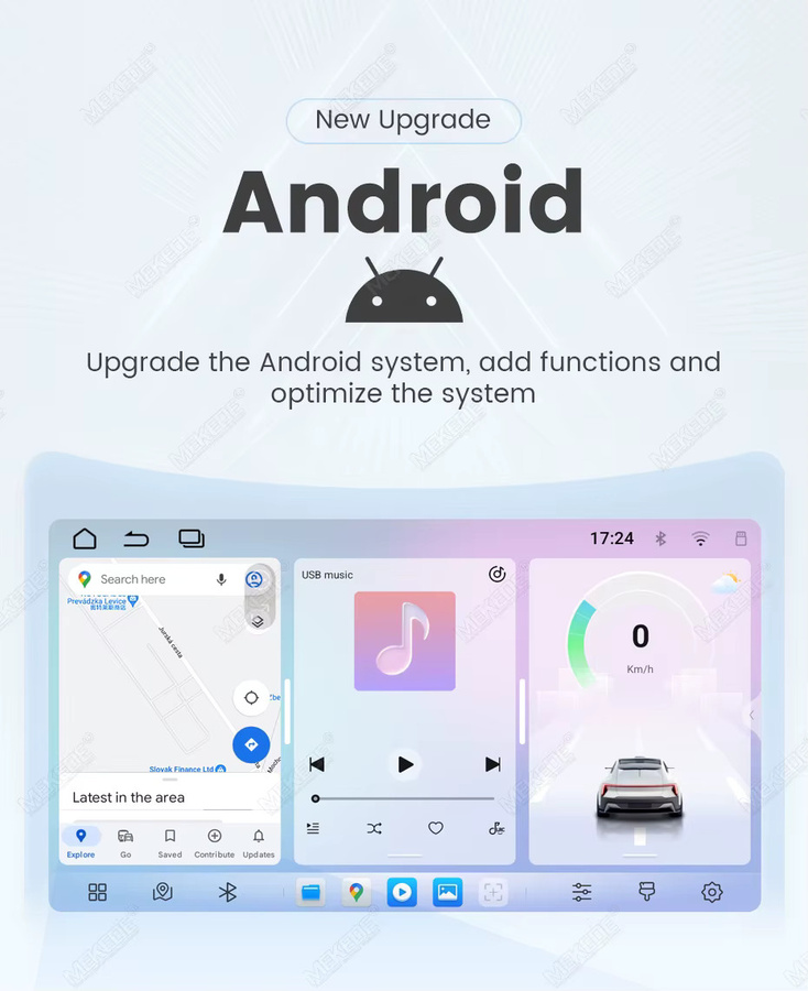 MEKEDE 7-Zoll Kabelloses CarPlay Android 15 Autoradio mit 4G+64GB, GPS-Navigation und Multimedia-System für Volkswagen VW Golf Passat JETTA Tiguan sowie Skoda Octavia und SEAT, Schwarz - Bild 3