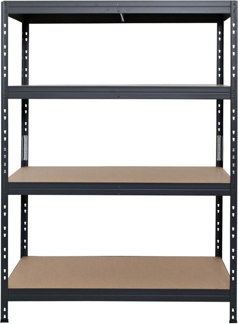 Ar Shelving Schwerlast-Steckregal Rivet mit 4 Böden in Anthrazit, B/T/H: 120 x 45 x 180 cm - Bild 1