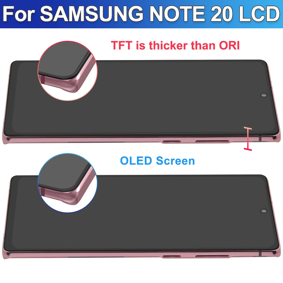 Samsung Note 20 LCD Display Touchscreen Digitizer Ersatz mit Rahmen in Schwarz kompatibel mit SM-N980F/DS - Bild 2