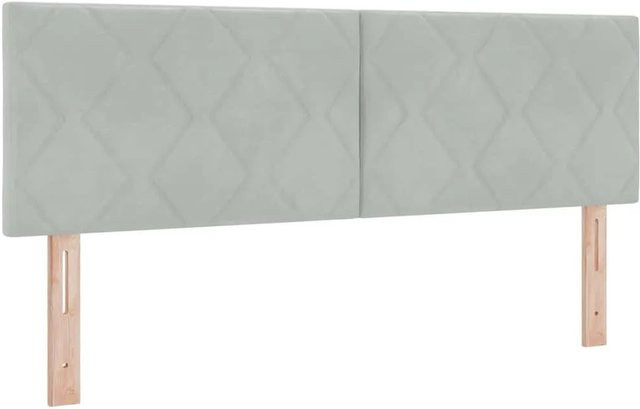 vidaXL Kopfteil aus Samt in Hellgrau mit geometrischem Design, Breite: 144 cm - Bild 1