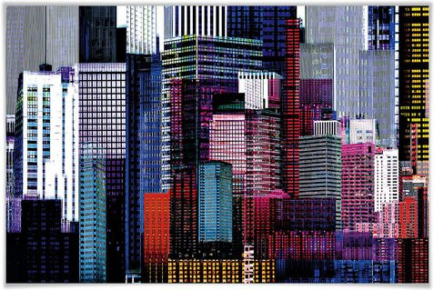 WIZARD+GENIUS XXL Poster Grafik Stadt Motiv in Bunt, B/H: 175 x 115 cm - Bild 1
