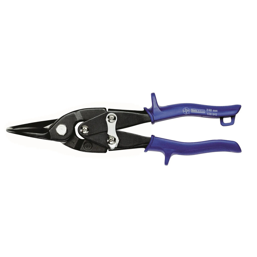 LUX-TOOLS Blechschere Classic gerade aus gehärtetem Stahl in Blau, Länge: 240 mm - Bild 2