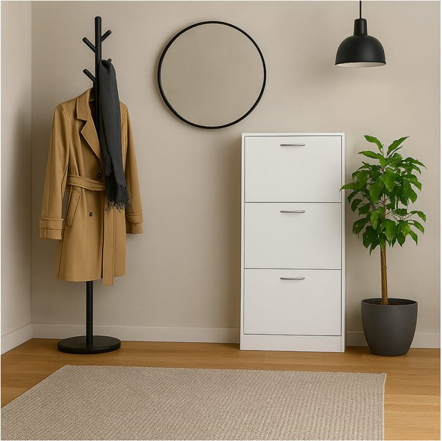 Schuhschrank Thekla von HTI-Living in Weiß, B/T/H: 115,0 x 59,6 x 3,0 cm - Bild 1