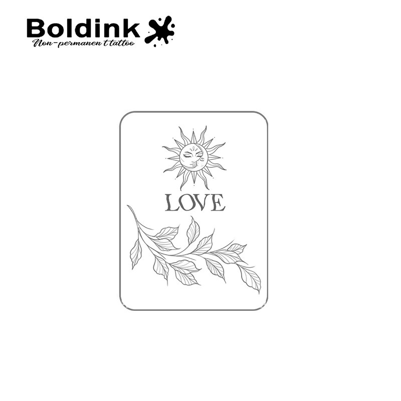Boldink Sun and Love Temporäres Tattoo, Unisex, Botanisches Design - Bild 3
