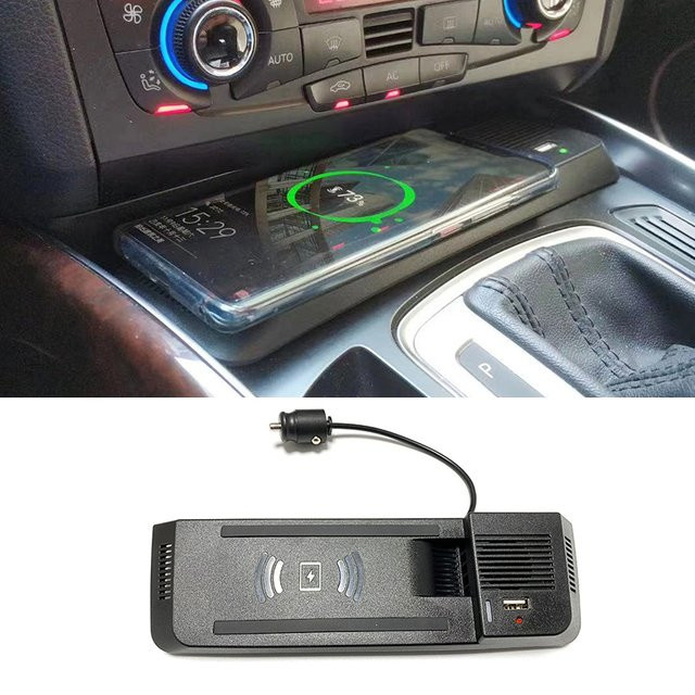 Carinway 15W Wireless Auto-Ladegerät und Handy-Ladehalterung in Schwarz für Audi A4 B8 B9 A4 Allroad Q5 SQ5 A5 S5 RS5 - Bild 1