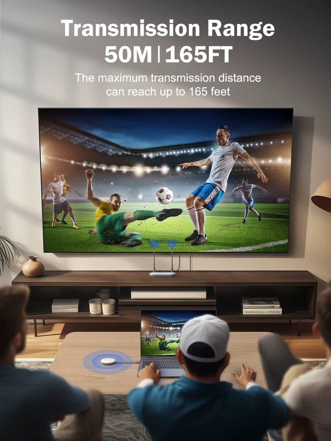 Lemorele Kabelloser HDMI Video-Transmitter und VGA-Empfänger in Weiß für 1080P Videoübertragung mit 50m Reichweite für PC, TV und Monitor - Bild 5