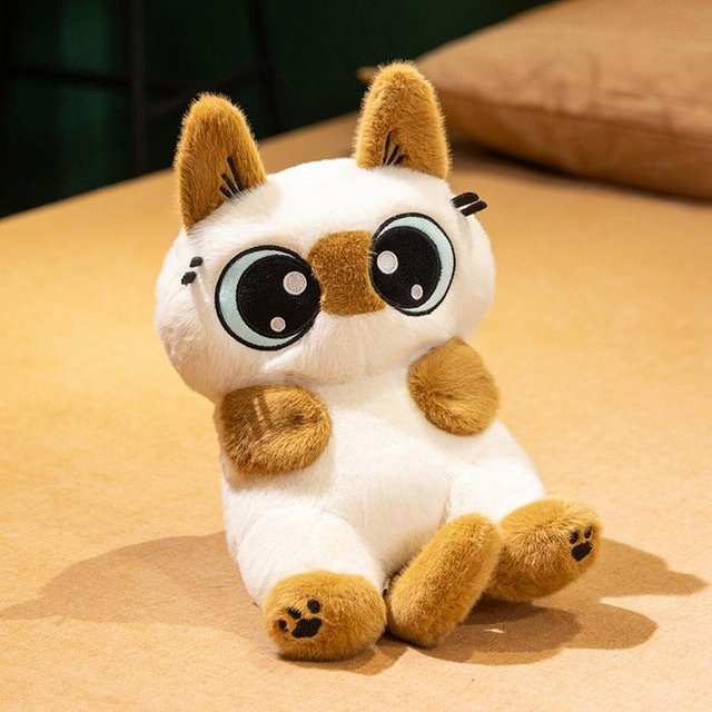Yiran Health & Beauty Siamkatze Plüschpuppe, 30cm - Bild 1