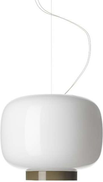 Foscarini Chouchin 3 Reverse LED-Pendelleuchte aus Glas in Weiß und Grau - Bild 1