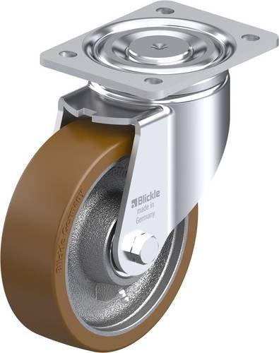Blickle Lenkrolle LH-GB 160K in Silber und Braun mit 160 mm Rad-Durchmesser und 800 kg Tragfähigkeit - Bild 1