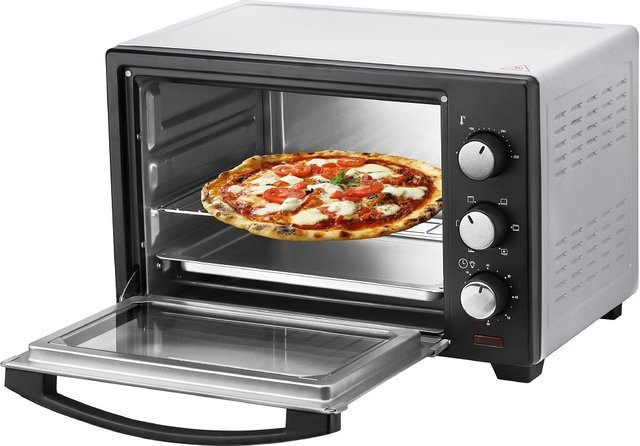 Steinborg Minibackofen SB-3012 mit Umluft und Ober-/Unterhitze, 25 Liter, 1600 Watt, Silber/Schwarz - Bild 1
