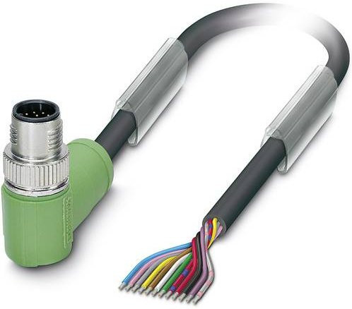 Phoenix Contact M12 Sensorleitung PVC 12-polig Stift gewinkelt A-Kodierung, Farbe: Schwarz, Länge: 10,0 m - Bild 1