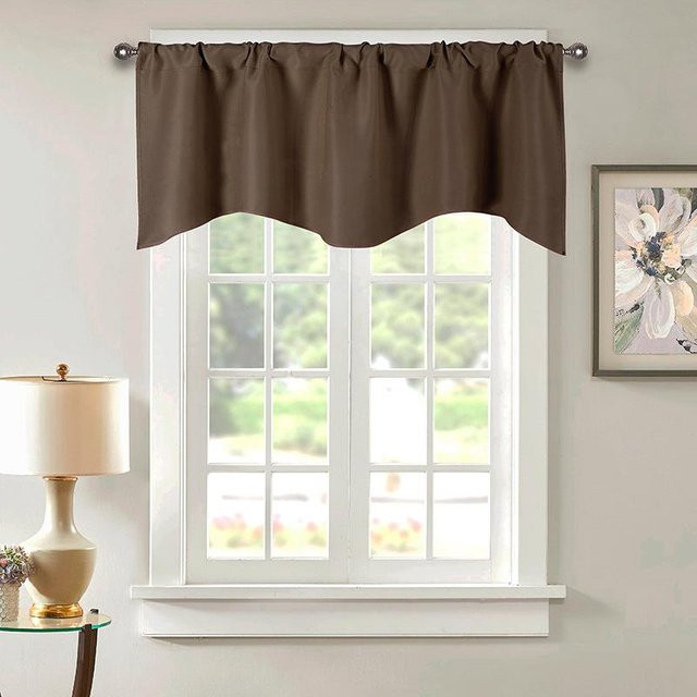 Cozy Haven Verdunkelungsvolant Vorhang aus Polyester, einfarbig in Kaffeebraun, B: 132 cm, H: 46 cm - Bild 1
