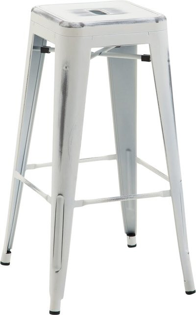 CLP Barhocker Joshua Stapelbarer Tresenhocker aus Metall in Silver mit Sitzhöhe 76 cm - Bild 1