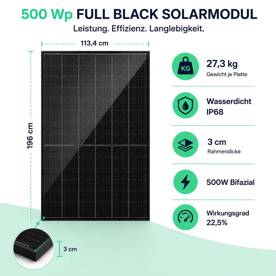 Marstek MST-MI2000W Mikrowechselrichter 2000W mit 4 MPPT und WLAN sowie 4x 500W Bifazial Full-Black Solarmodule - Bild 4