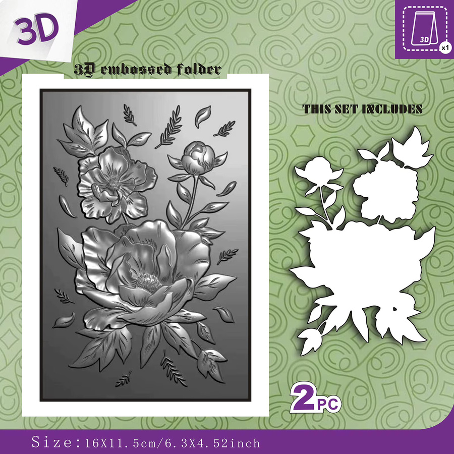 Gemini Blumenstrauß 3D-Reliefordner und Schneidform Set aus Kunststoff für Kartenherstellung und Sammelalben - Bild 1