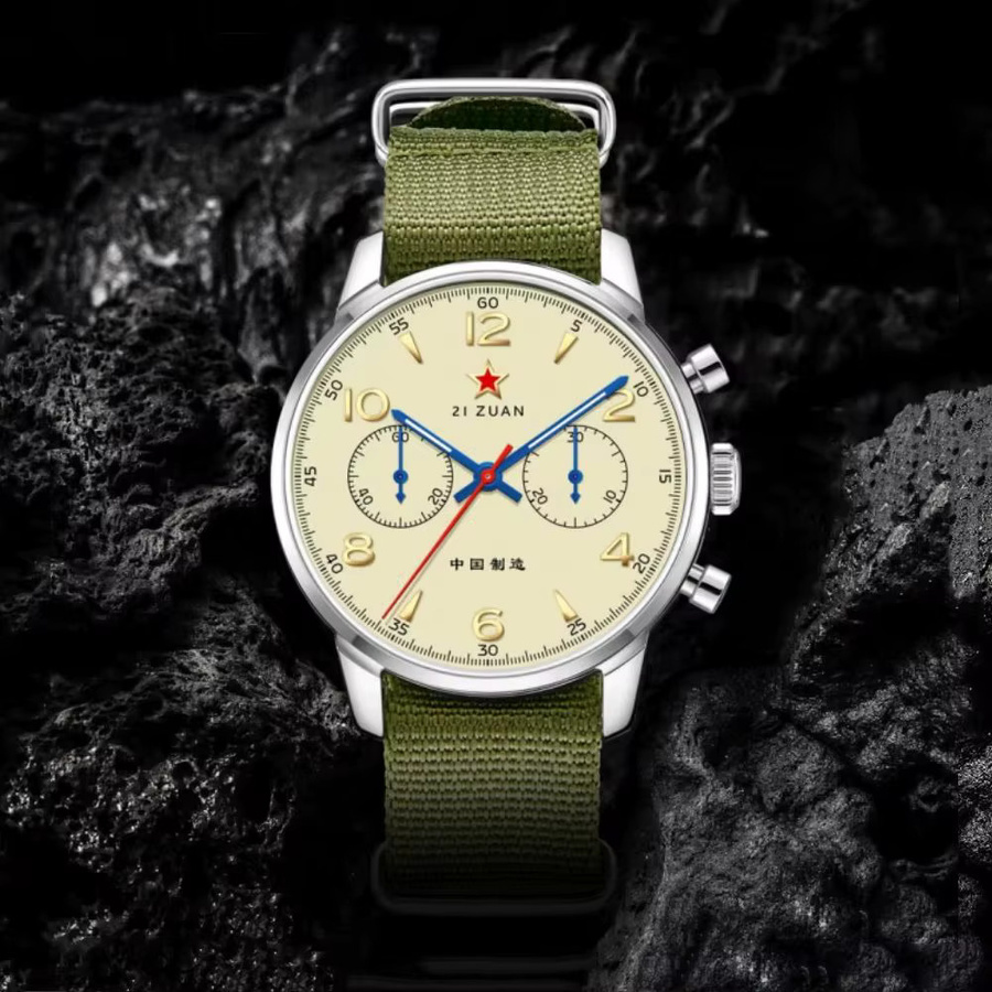 TOPHILL Chronograph, Handaufzug, Edelstahl, 40 mm, Herren - Bild 2