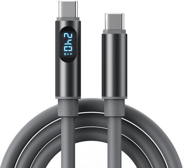 Intelligentes Typ-C Schnelllade-Datenkabel mit 240W Leistung und dynamischer digitaler Anzeige für iPhone 17 16 15 und USB-C Geräte - Bild 1