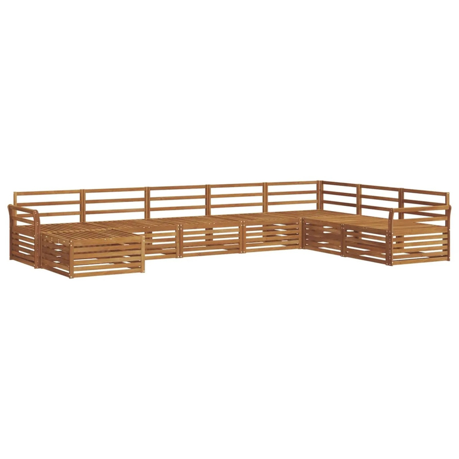 vidaXL Sofagarnitur 8-teilig aus Massivholz Akazie in Natur Braun im modernen L-Shape Design mit Latten-Design - Bild 2