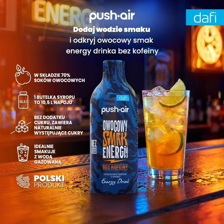 Dafi Energy Pushair Sirup, ohne Koffein, ohne Zucker, 0,5 l - Bild 2