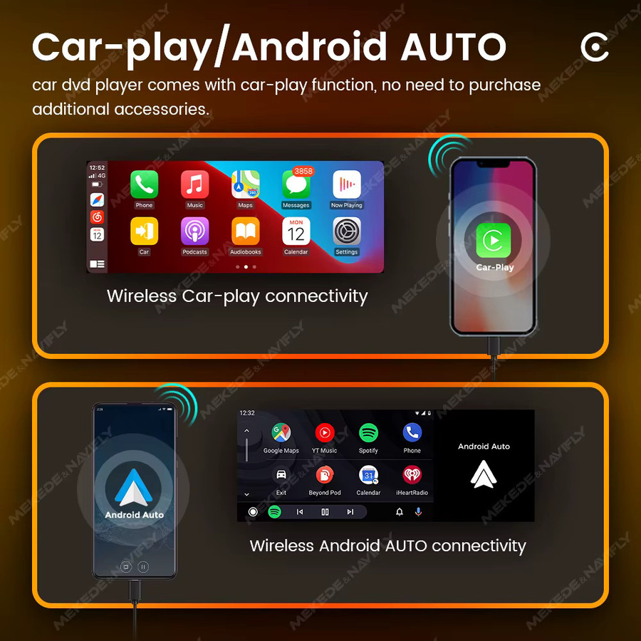 MEKEDE Android 13 Autoradio 1Din Multimedia MP5-Player mit 32 GB Speicher, kabellosem Carplay und Auto, Bluetooth und FM, Universal Stereo - Bild 2