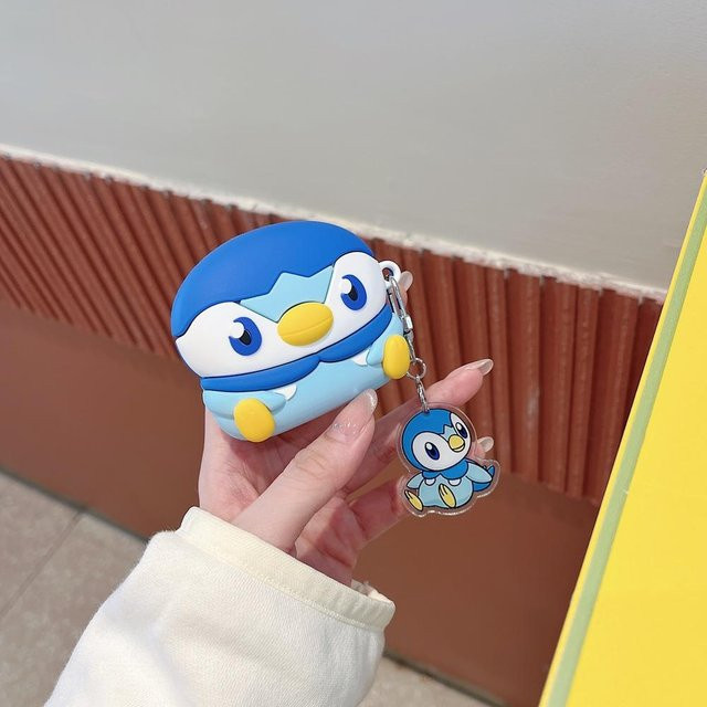 Niedliche 3D Kopfhörerhülle Piplup für AirPods Pro und AirPods 3/2/1 in Blau - Bild 1