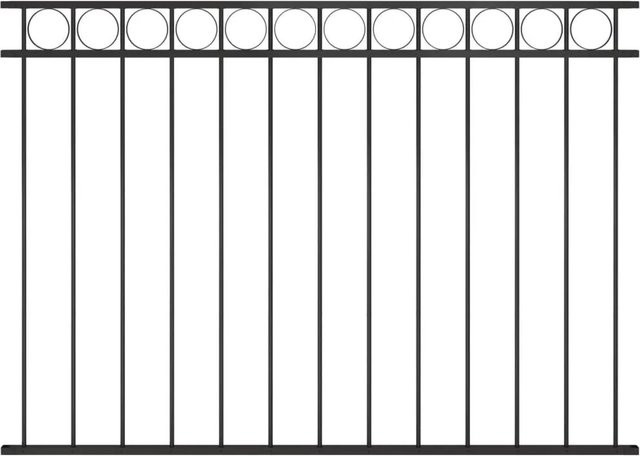 vidaXL Zaunelement aus pulverbeschichtetem Stahl in Schwarz, Höhe: 170 cm, Breite: 120 cm - Bild 1