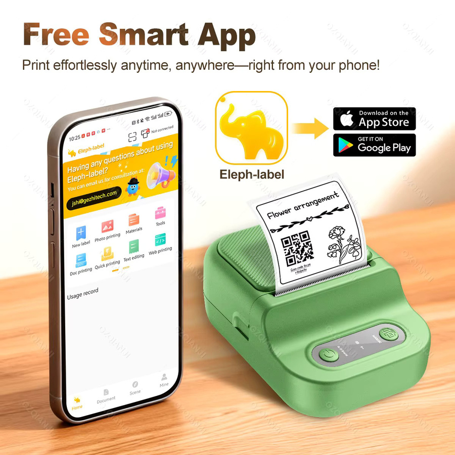 GZQIANJI P21 Tragbarer Mini-Bluetooth-Klebeetikettendrucker für Notizen, Tags und Preise, Kabelloser Thermodrucker - Bild 3