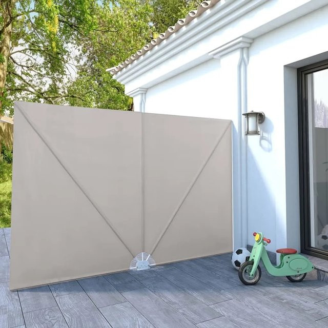 Furnicato Faltbarer Terrassen-Seitenfächer in Beige aus Polyester und Stahl, B: 300 cm, H: 200 cm - Bild 1