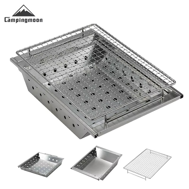 CAMPINGMOON UG-1 IGT Carbongrill Camping Tisch Erweiterung mit winddichtem doppelschichtigem isoliertem Brennholzofen - Bild 5