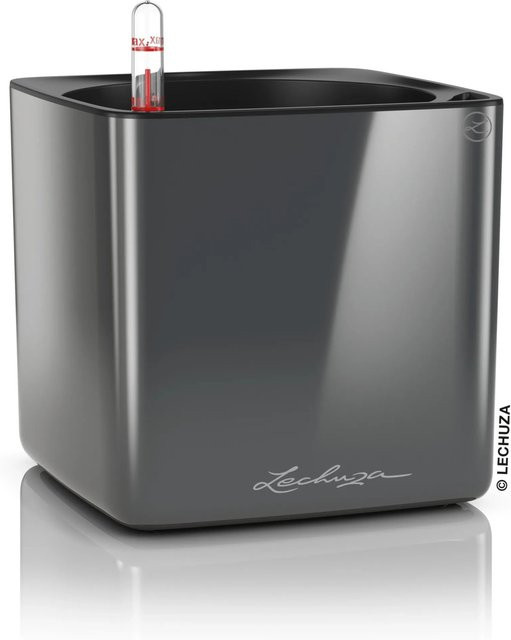 Lechuza Pflanzgefäß Cube Glossy 16 Anthrazit B/T/H: 17 x 17 x 17 cm - Bild 1
