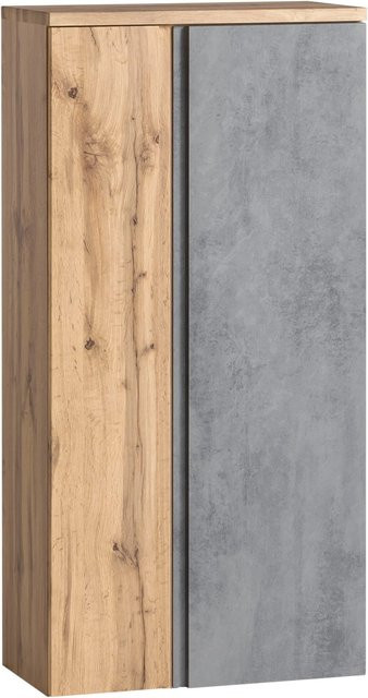 Held Möbel Midischrank Ancona in Betongrau-Wotaneiche mit Breite: 65 cm, Höhe: 130 cm, Tiefe: 35 cm - Bild 1