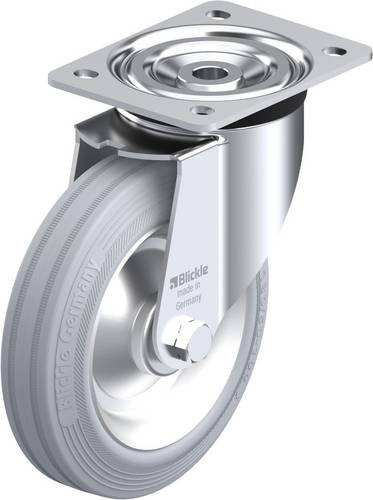 Blickle Lenkrolle L-V 182R-SG in Silber, Rad-Durchmesser: 180 mm, Tragfähigkeit: 170 kg, verzinkter Stahl - Bild 1