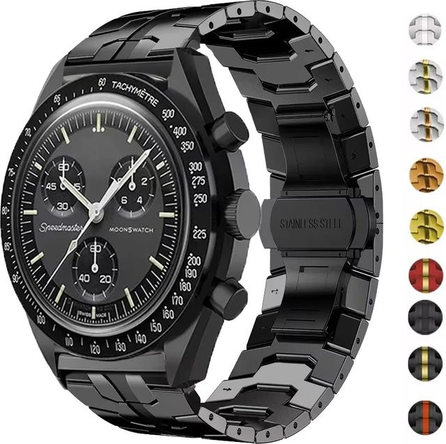 Uhrenarmband Edelstahl, Schwarz, Unisex - Bild 1