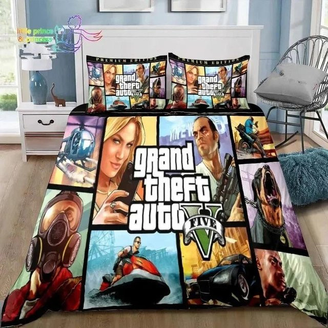 Bettwäsche Set Grand Theft Auto GTA mit 3D-Druck aus Mikrofaser, Mehrfarbig, B/H: 260 x 220 cm - Bild 1