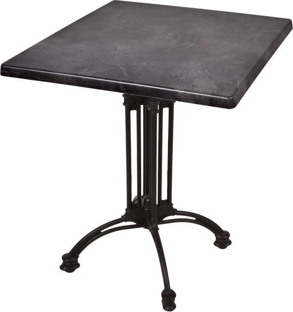DELUKE Bistrotisch JELENA quadratisch in Schwarz, moderner Cafétisch aus Aluminium und Spanplatte für Innen- und Außenbereich, B/T/H: 70 x 70 x 61 cm - Bild 1