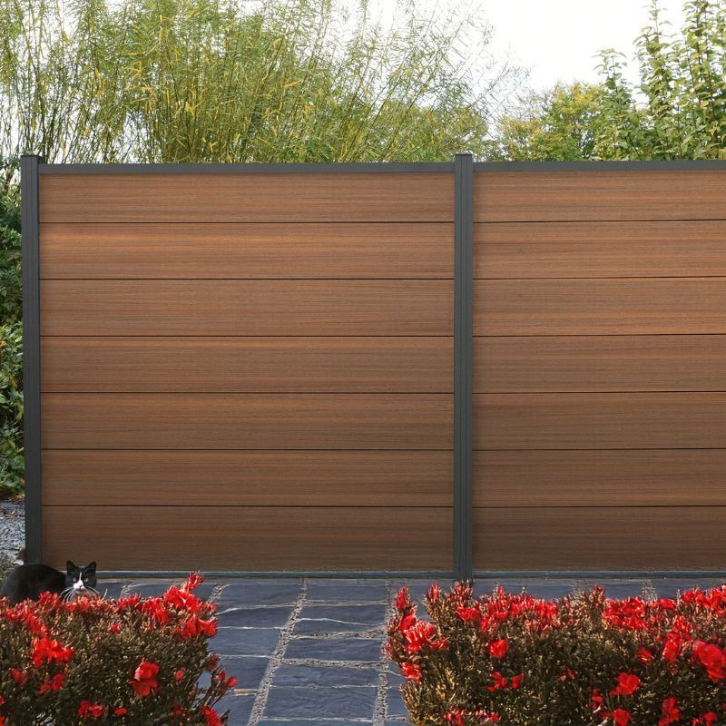 Sichtschutzzaun Set TJÖRN von T&J aus WPC und Aluminium in Braun, Höhe: 180 cm - Bild 1
