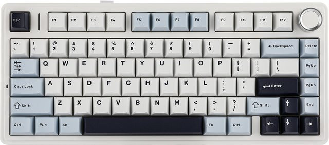 EPOMAKER X AULA F75 Mechanische Tastatur mit 75% ANSI Layout, Hot-Swap, Gasket Mount, Bluetooth 5.0, 2.4G und Kabelverbindung, PBT-Tastenkappen, Farbe: Blau/Weiß, Kompatibel mit Mac und Windows - Bild 1